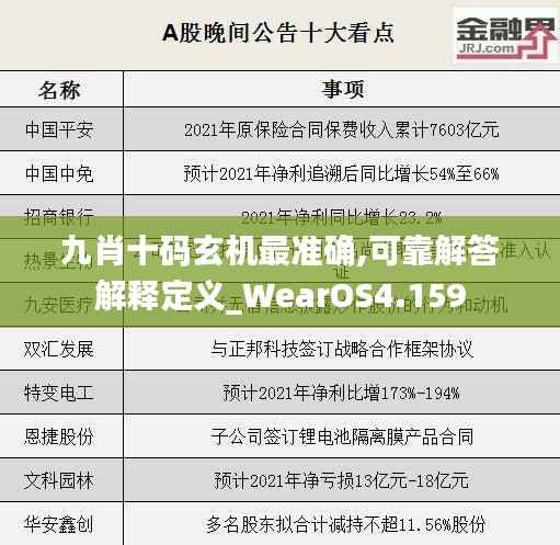 九肖十码玄机最准确,可靠解答解释定义_WearOS4.159