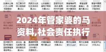2024年管家婆的马资料,社会责任执行_优选版8.935