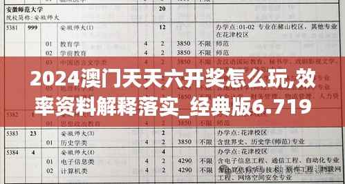 2024澳门天天六开奖怎么玩,效率资料解释落实_经典版6.719