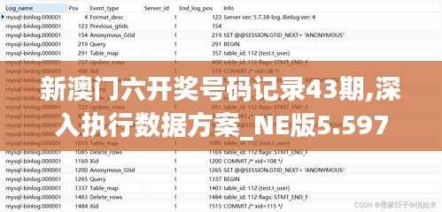 新澳门六开奖号码记录43期,深入执行数据方案_NE版5.597