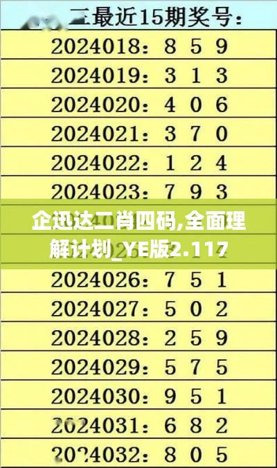 企迅达二肖四码,全面理解计划_YE版2.117