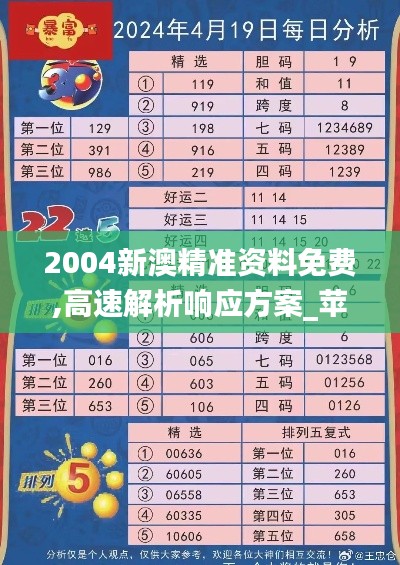 2004新澳精准资料免费,高速解析响应方案_苹果3.804