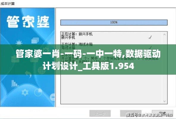 管家婆一肖-一码-一中一特,数据驱动计划设计_工具版1.954