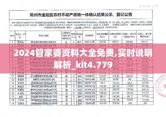 2024管家婆资料大全免费,实时说明解析_kit4.779