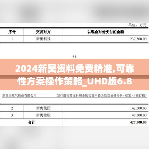 2024新奥资料免费精准,可靠性方案操作策略_UHD版6.851