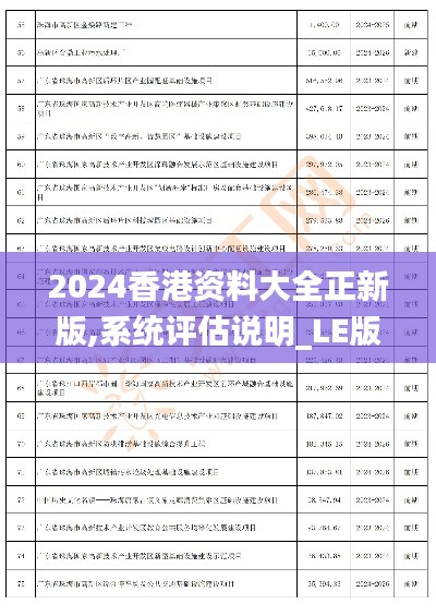 2024香港资料大全正新版,系统评估说明_LE版9.520