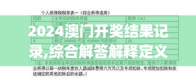 2024澳门开奖结果记录,综合解答解释定义_V22.421