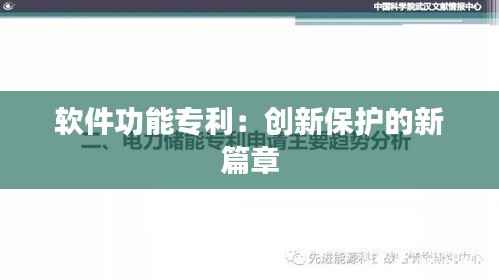 软件功能专利：创新保护的新篇章
