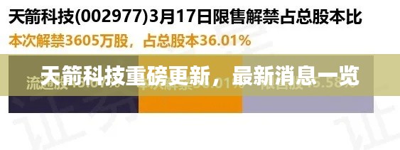 天箭科技重磅更新,最新消息一览
