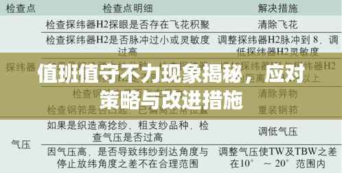 值班值守不力现象揭秘,应对策略与改进措施