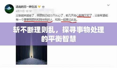 斩不断理则乱，探寻事物处理的平衡智慧