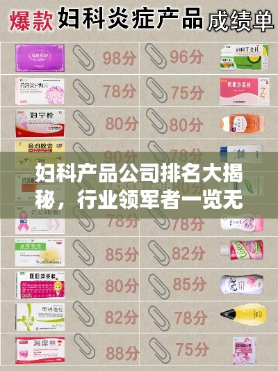 妇科产品公司排名大揭秘，行业领军者一览无余